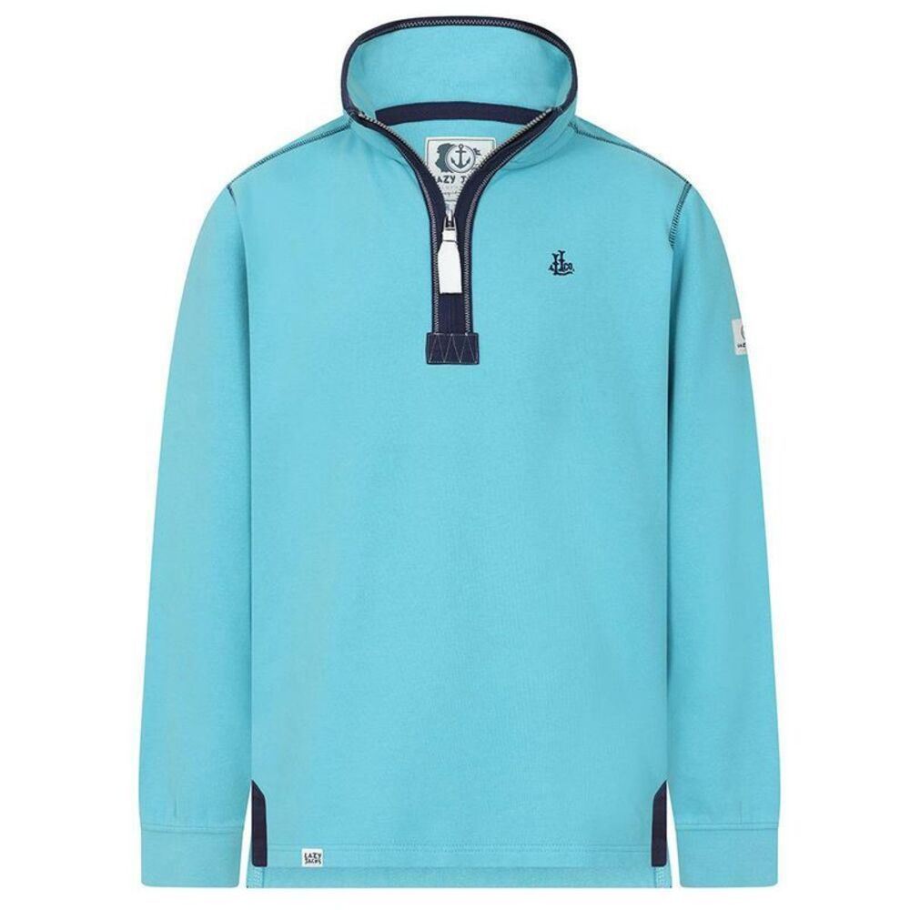 Lazy Jacks Mens Quarter Zip Sweatshirt / Turquoise